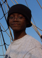 Crewmember Jamar, at the beginning and end of his voyage.